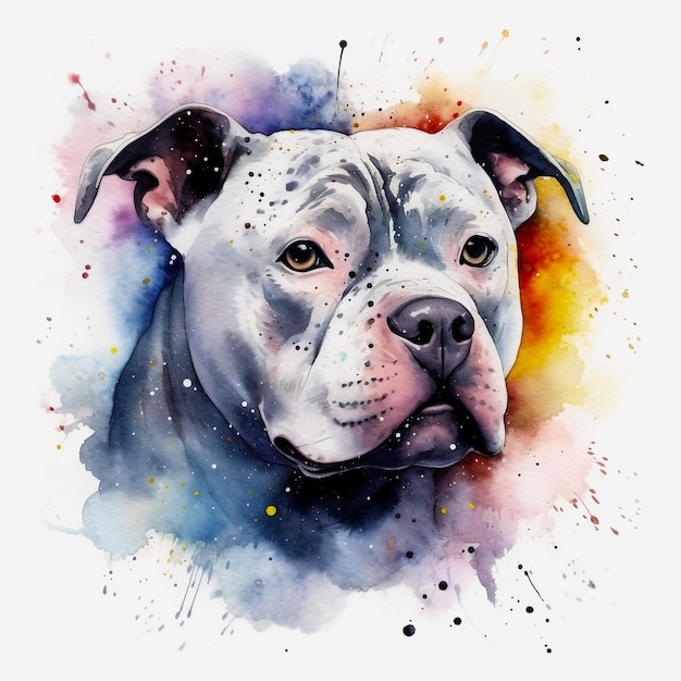 American Bully white background