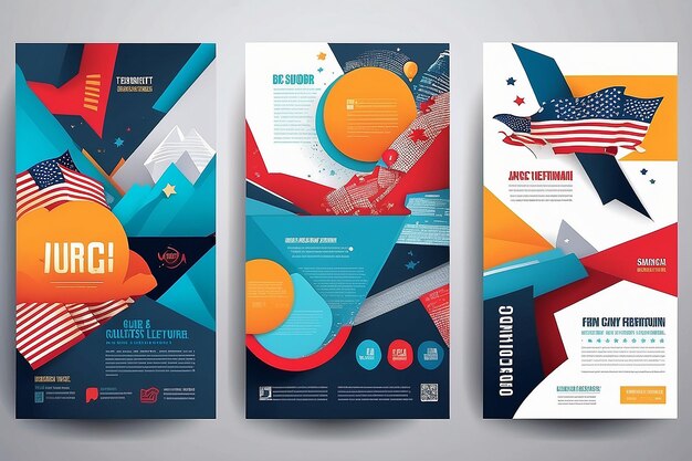 Photo american business culture vector flyers brochures posters background