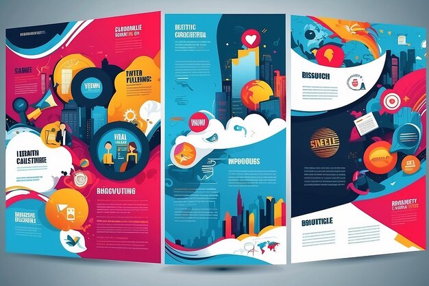 Photo american business culture vector flyers brochures posters background