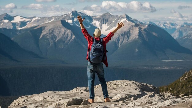 American citizen on mountain top