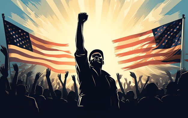 Photo american civil rights day illustration symbolizing freedom diversity and equal rights