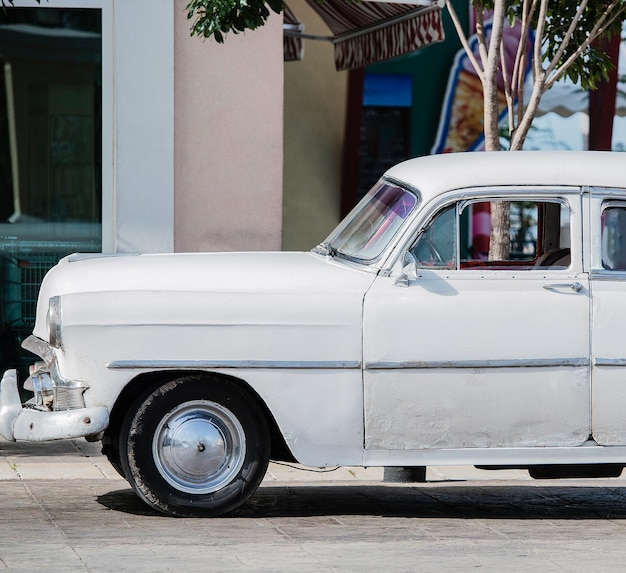 Photo american classic car on street in havana cuba