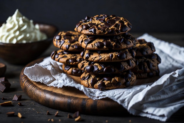 American cookies with chocolate