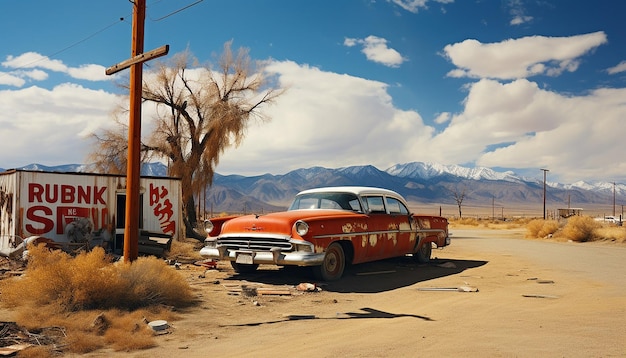 Foto una scena del deserto americano degli anni '80 fotografia