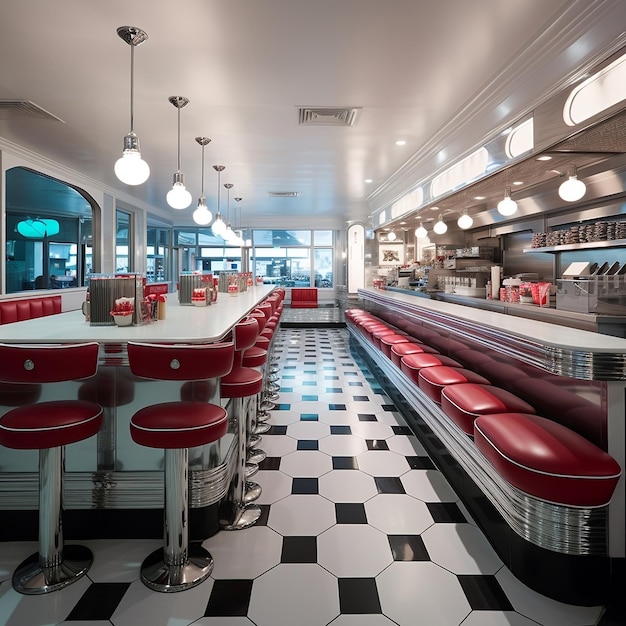 Photo american diner interior design