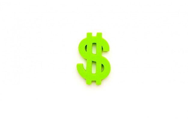 American dollar symbol green color 