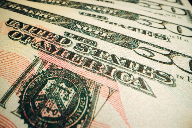 Photo american dollar usd banknotes close up, macro photo