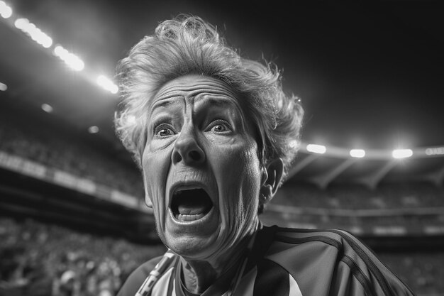 American female football soccer fans in a World Cup stadium supporting the national team