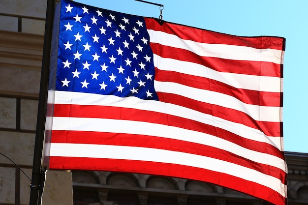 American flag against sky