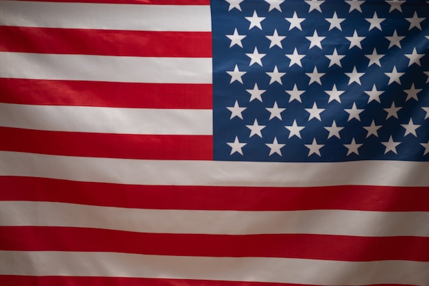 American flag as a background. Blurred background.