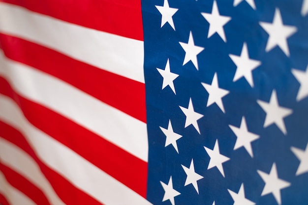 American flag as a background. blurred background