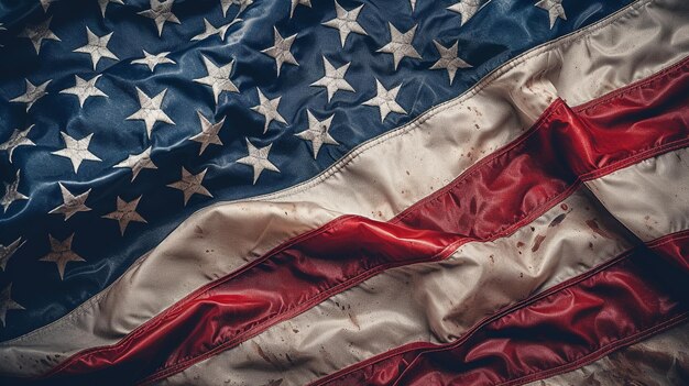 Фон американского флага Крупный план флага Соединенных Штатов Америки