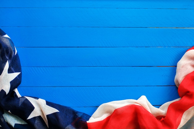 Photo american flag on blue background