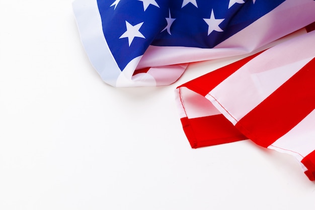 사진 흰 배경에 고립 된 미국 국기 테두리
