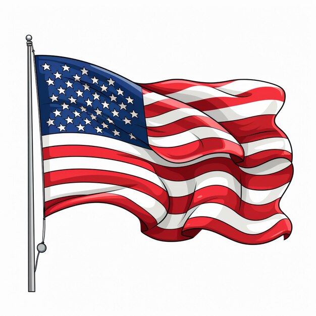 Photo american flag cartoon vector