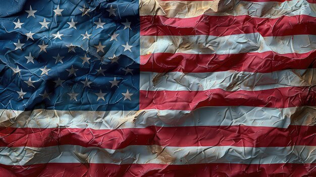Американский флаг с скрученным бумажным фоном