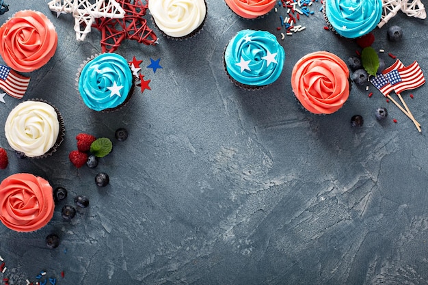 Photo american flag cupcakes for 4th of july