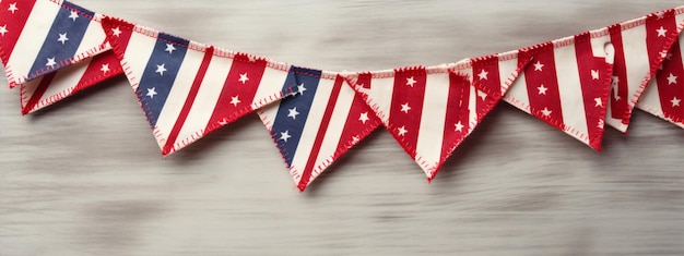 Foto decorazioni della bandiera americana e bandiere patriottiche