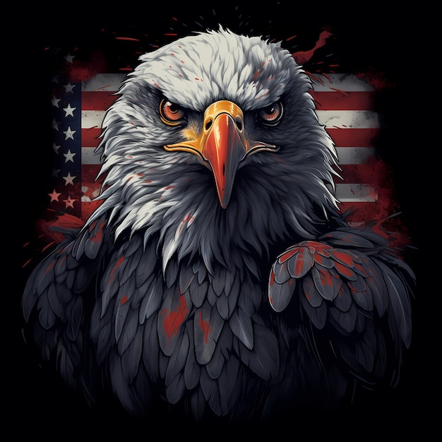 American flag eagle design photo