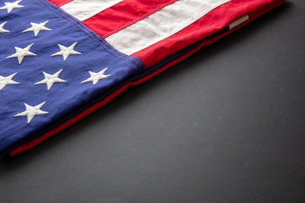 American flag folded closeup US America National Holiday