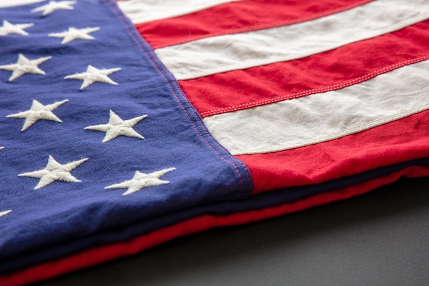 American flag folded closeup US America National Holiday