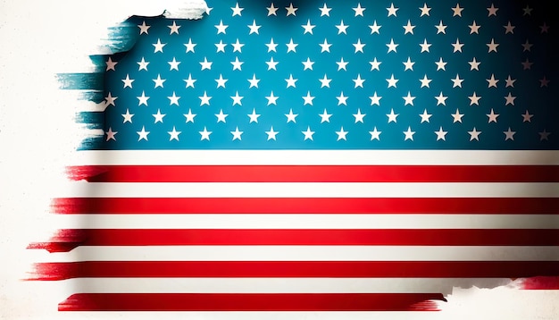 Американский флаг гранж фон Национальный флаг Соединенных Штатов Америки Генеративный ИИ