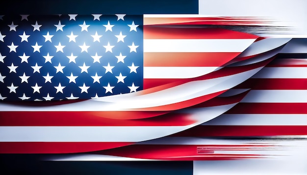 American flag grunge background National flag of United States of America Generative AI