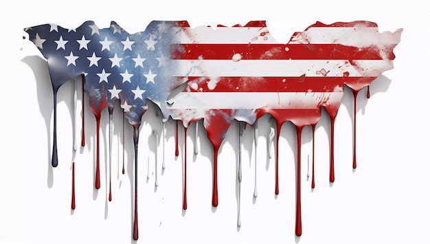 Photo american flag isolated on white is shown bold graffiti murals eiko ojala drips generative ai