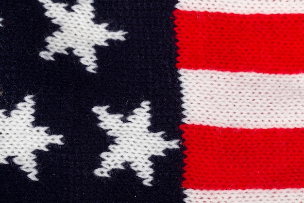 American flag made of knitted fabric