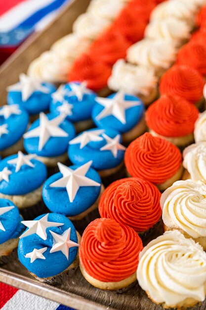 American Flag Mini Cupcakes