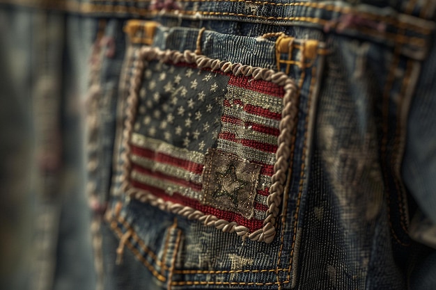 American flag patch on clothing