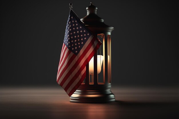 American flag Studio lighting usa election concept and american flag Ai generated art