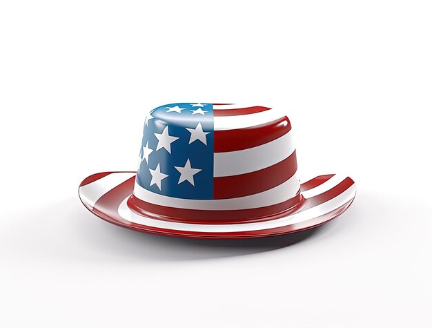 Foto cappello in stile bandiera americana isolato su sfondo bianco