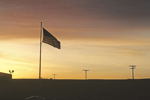 American Flag Sunset