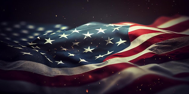 American flag United States of America National holiday US Independence Day Memorial Day and Happy martin luther king day USA flag with bokeh background Generative AI