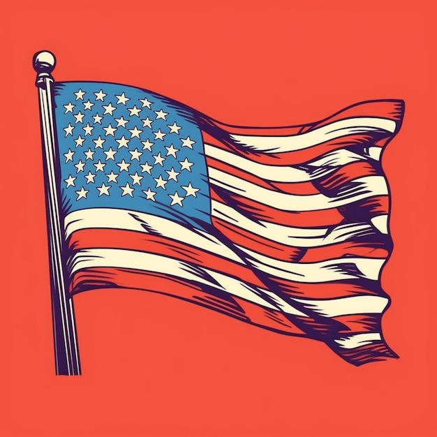 Photo american flag of united states of america