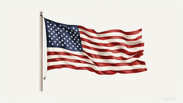 사실적인 세부 흔들며 미국 국기