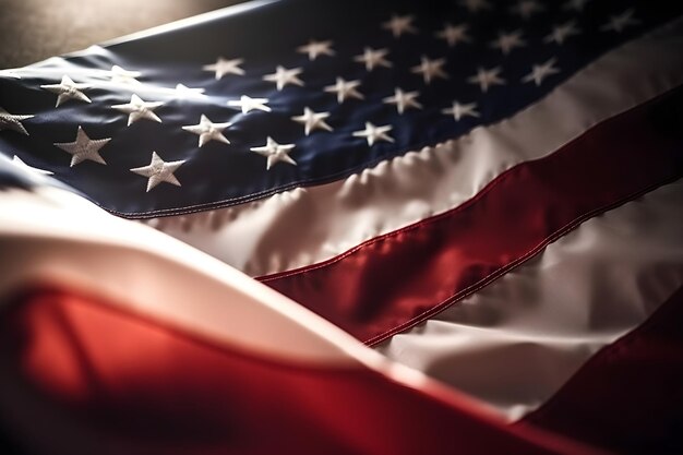 Photo american flag waving usa patriotic background