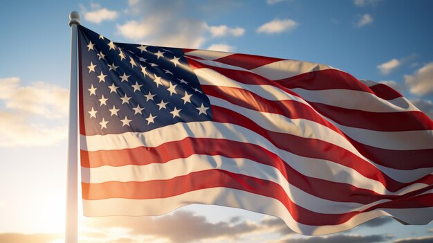 American flag waving in the wind