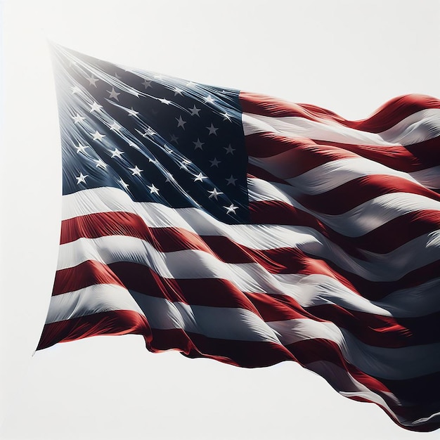 American flag on a white background