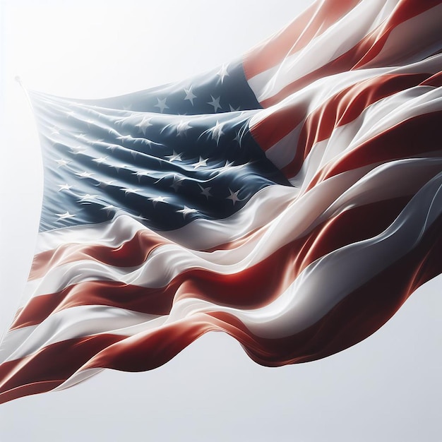 Photo american flag on a white background