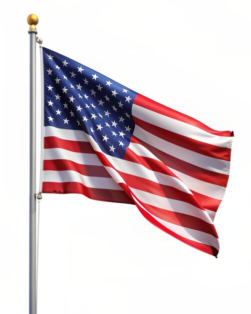 Photo american flag on a white background