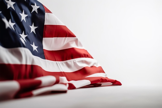 American Flag on white isolated background