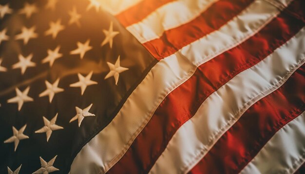 Photo american flag in the wind