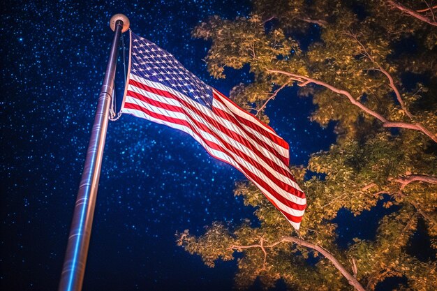 American flag with the stars ai generated