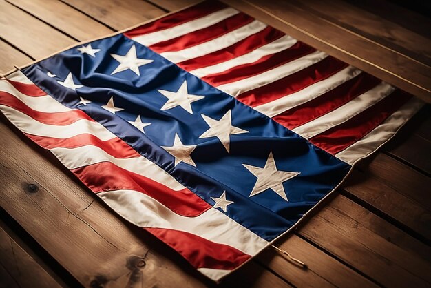 American Flag in Wood