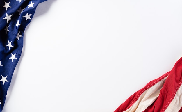 Photo american flags against white background