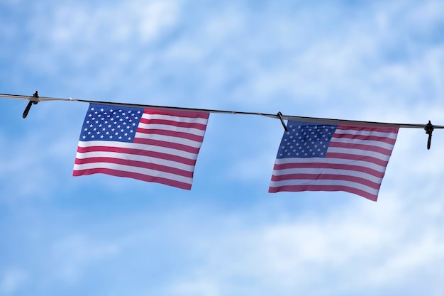 American flags bunting to celebrate 4th of July