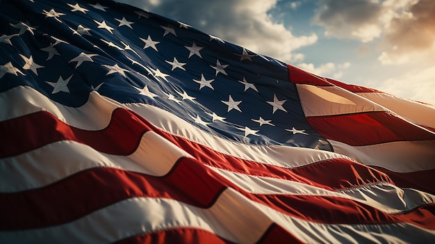 American Flags Displayed On A Backdrop Wallpaper