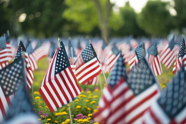 American Flags and Patriotic Decorations for Memorial Day